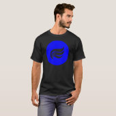 Blue Abstract Wing Circular Icon T-shirt (Voorkant volledig)