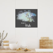 *~* Blue AbstractDANDELION maakt een wens Poster (Keuken)