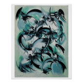 "Blue Abstraction", glanzend Poster (Voorkant)
