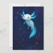 Blue Abyss Axolotl Verjaardag Kaart (Achterkant)