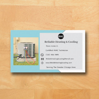 Blue AC Unit Heating Cooling HVAC Visitekaartje