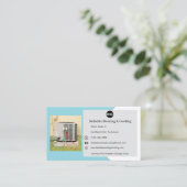 Blue AC Unit Heating Cooling HVAC Visitekaartje (Staand voorkant)