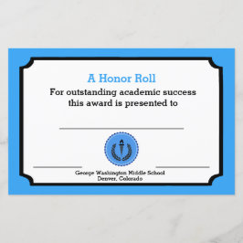 Blue Academic Award-certificaat