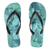 Blue Acanthus Leaf Teenslippers (Voetbed)