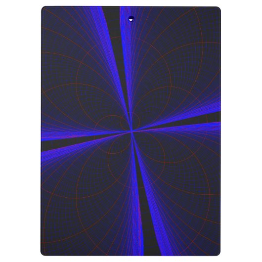 Blue Accent Clover Leaf Geometric Clipboard Klembord (Achterkant)