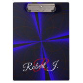Blue Accent Clover Leaf Geometric Clipboard Klembord (Voorkant)