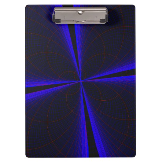 Blue Accent Clover Leaf Geometric Clipboard Klembord (Voorkant)