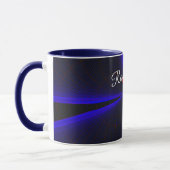 Blue Accent Clover Leaf Geometric Coffee Mug Mok (Links)