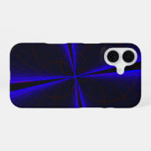 Blue Accent Clover Leaf Geometric iPhone 16 Case Hoesje (Achterkant horizontaal)