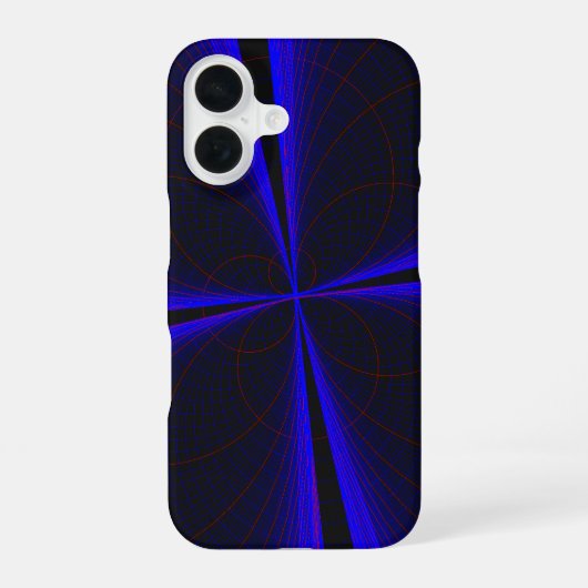 Blue Accent Clover Leaf Geometric iPhone 16 Case iPhone 16 Hoesje (Achterkant)