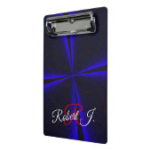 Blue Accent Clover Leaf Geometric Mini Clipboard Klembord (Angled2)