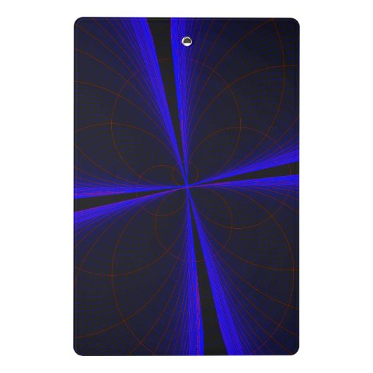 Blue Accent Clover Leaf Geometric Mini Clipboard Mini Klembord (Achterkant)