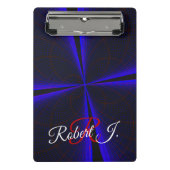 Blue Accent Clover Leaf Geometric Mini Clipboard Mini Klembord (Voorkant)