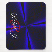 Blue Accent Clover Leaf Geometric Mouse Pad Muismat (Voorkant)