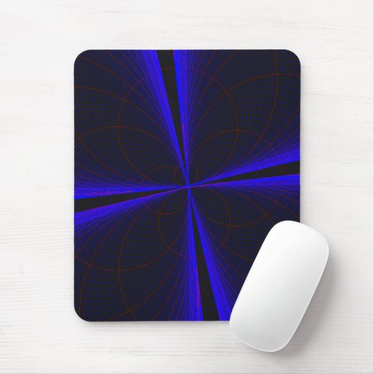 Blue Accent Clover Leaf Geometric Mouse Pad Muismat (Met muis)