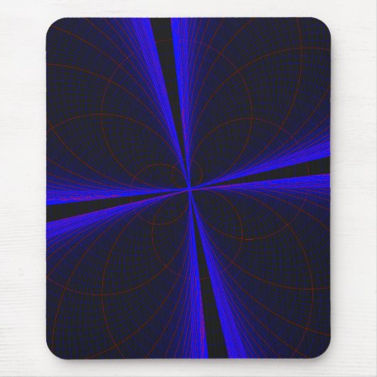 Blue Accent Clover Leaf Geometric Mouse Pad Muismat (Voorkant)
