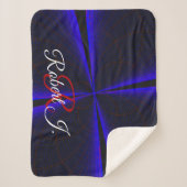 Blue Accent Clover Leaf Geometric Sherpa Blanket Deken (Voorkant)