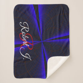 Blue Accent Clover Leaf Geometric Sherpa Blanket Sherpa Deken