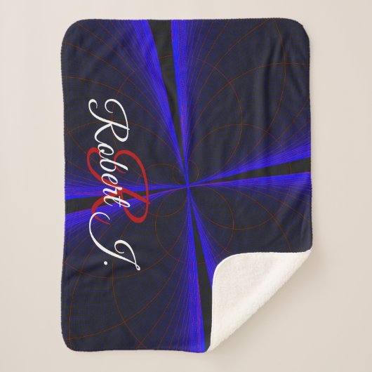 Blue Accent Clover Leaf Geometric Sherpa Blanket Sherpa Deken (Voorkant)