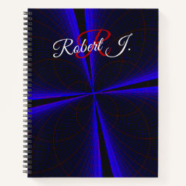 Blue Accent Clover Leaf Geometric Spiral Notebook Notitieboek