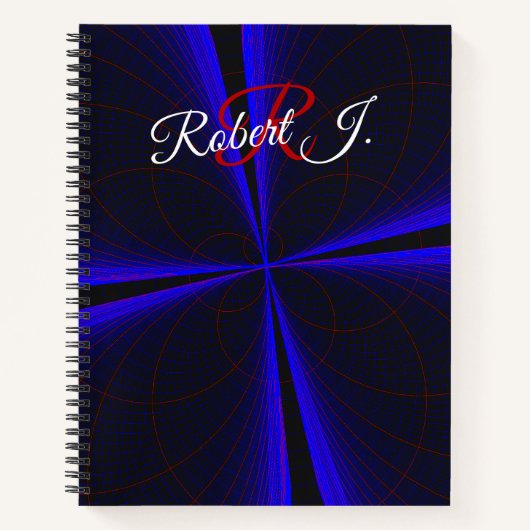 Blue Accent Clover Leaf Geometric Spiral Notebook Notitieboek (Voorkant)
