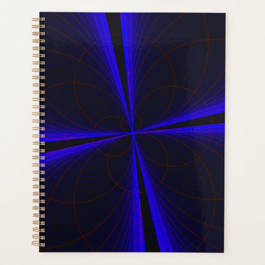 Blue Accent Clover Leaf Geometric Spiral Planner (Voorkant)