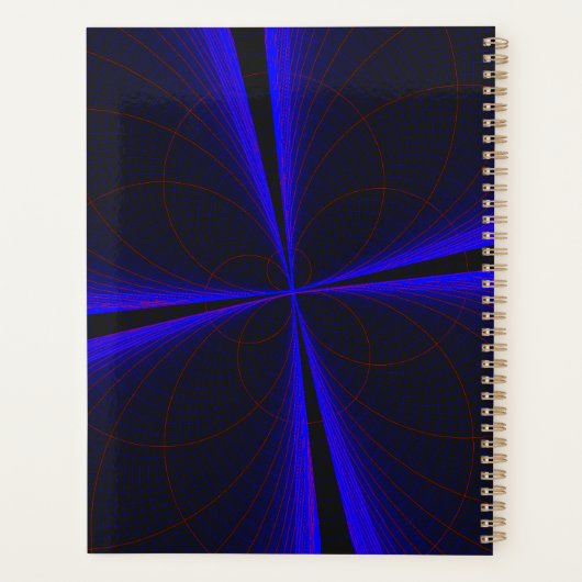 Blue Accent Clover Leaf Geometric Spiral Planner (Achterkant)