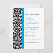 Blue Accent Damask Save the Cate Kaart (Voorkant / Achterkant)