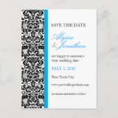 Blue Accent Damask Save the Cate Kaart (Voorkant)