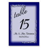 Blue Accent Lijst Table Number Kaart (Achterkant)
