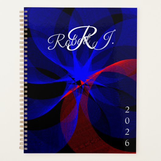 Blue Accent Rotation Geometric Spiral Planner (Voorkant)