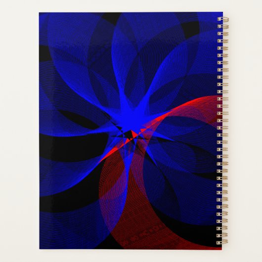 Blue Accent Rotation Geometric Spiral Planner (Achterkant)