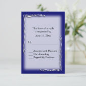 Blue Accent RSVP Kaartje (Staand voorkant)