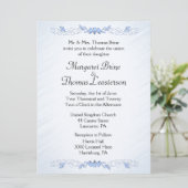 Blue Accent Wedding Invitations Kaart (Staand voorkant)