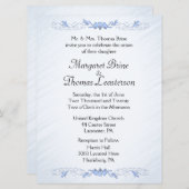 Blue Accent Wedding Invitations Kaart (Voorkant / Achterkant)