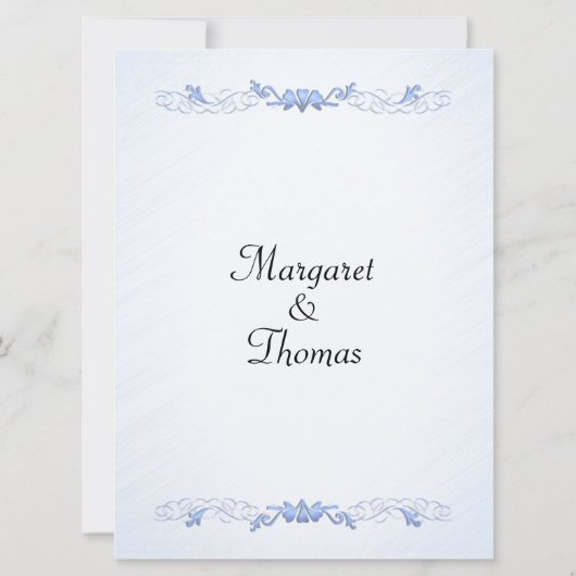 Blue Accent Wedding Invitations Kaart (Achterkant)