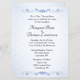 Blue Accent Wedding Invitations Kaart
