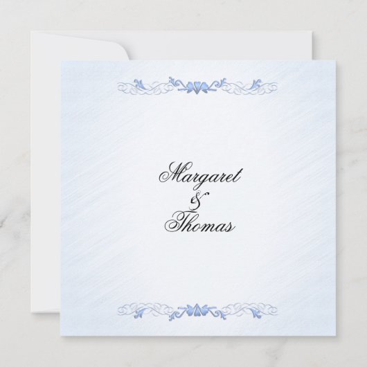 Blue Accent Wedding Invitations Kaart (Achterkant)