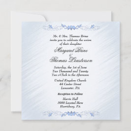 Blue Accent Wedding Invitations Kaart