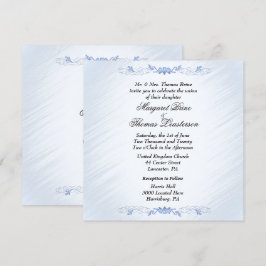 Blue Accent Wedding Invitations Kaart