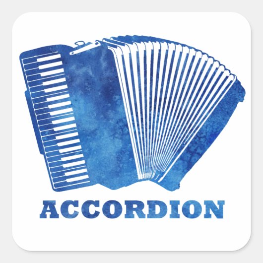Blue Accordion Vierkante Sticker (Voorkant)