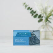Blue Accountant Bookkeeper Finance Calculator Visitekaartje (Staand voorkant)