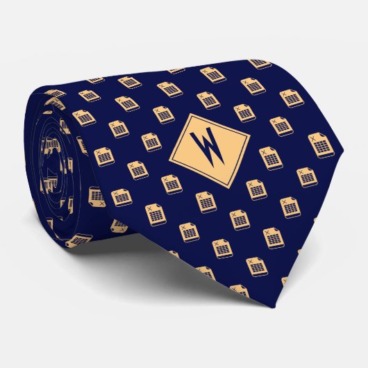 Blue Accountant Spreadsheet Stropdas (Opgerold)