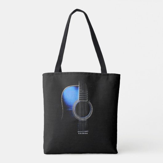 Blue Acoustic Guitar "Highlight"-Canvas tas (Achterkant)