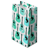 Blue Acoustic Guiters Pattern Klein Cadeauzakje (Achterkant Gekanteld)