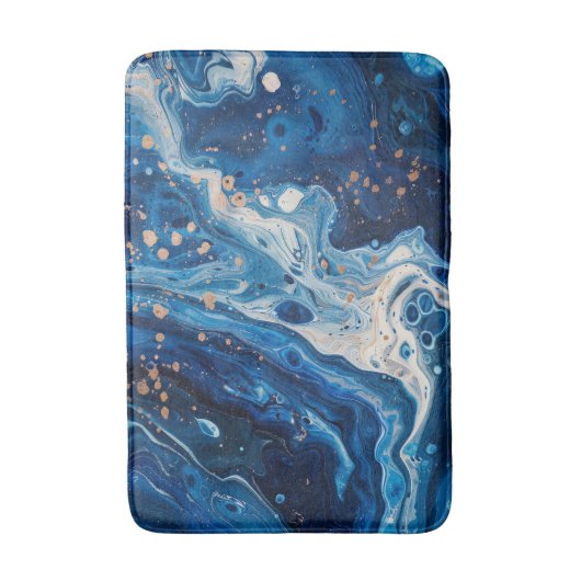 Blue Acrylic Pour Graphic  Ocean Water Lake Badmat (Voorkant Verticaal)