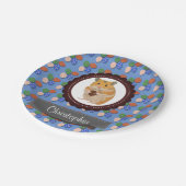 Blue Add Jouw naam Hamster Pasen Papieren Bordje (Gekanteld)