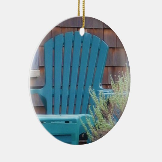 Blue Adirondack Keramisch Ornament (Rechts)