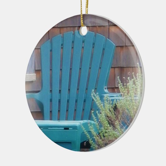 Blue Adirondack Keramisch Ornament (Links)