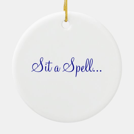 Blue Adirondack Keramisch Ornament (Achterkant)